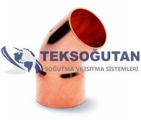 54 mm 2-1/8 Bakır Dirsek 45 °C Derece