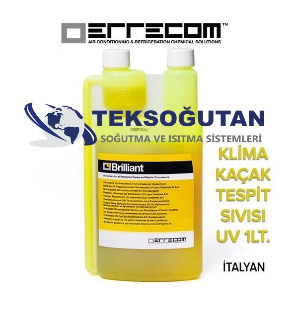 Errecom Brilliant U/V Sarı Fosforlu Kaçak Kontrol Sıvısı 1 Litre