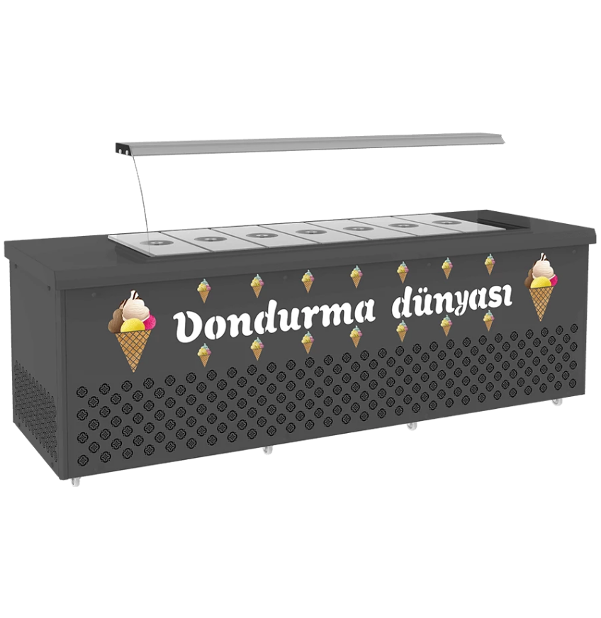 Dondurma Muhafaza Teşhir Reyonu 17 Kovalı Siyah