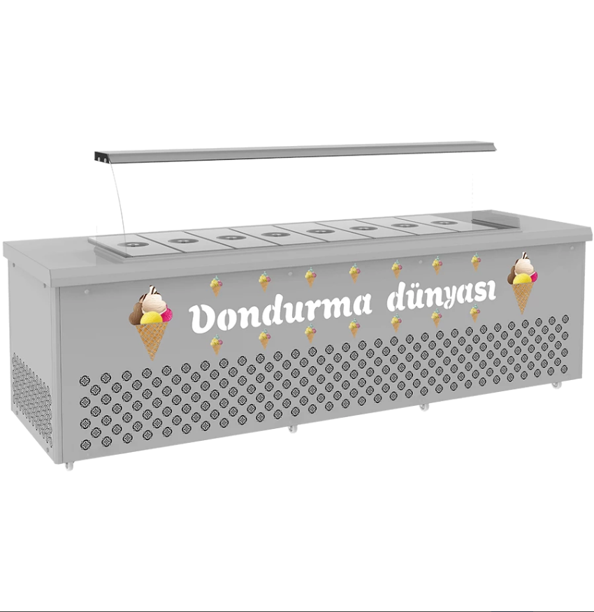 Dondurma Muhafaza Teşhir Reyonu 18 Kovalı Gri